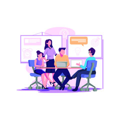 Business briefing flat style illustration design