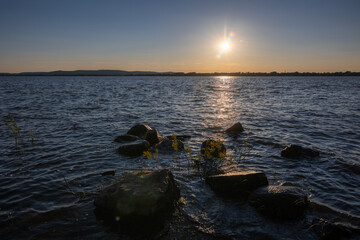 Sunset at St-Lawrence river in Montreal