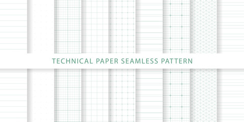 Collection of technical paper seamless pattern