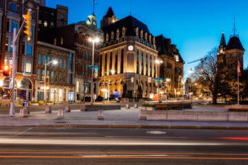 Downtown Ottawa at night. Canada