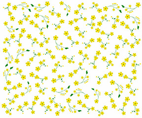 floral pattern of small yellow flowers
