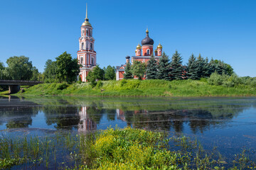 Cathedral of the Resurrection of Christ in June landscape. Old Russa. Novgorod region, Russia