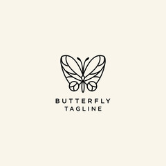 Butterfly logo design iconvector