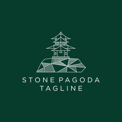 Pagoda  logo design icon vector