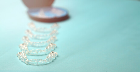 invisible brace on table with case selective focus