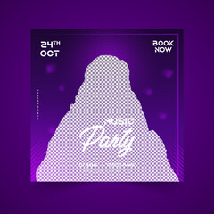 Creative music party banner for social media