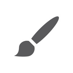 Paint brush black vector icon. Paintbrush simple filled symbol.