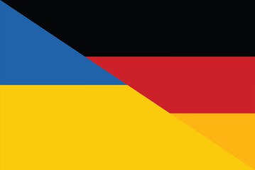 Ukraine Germany friendship national flag cooperation diplomacy country emblem