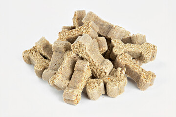 Dry dog food in the form of bones