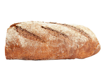 Freshly half baked bread isolated on white background. File contains clipping path.
