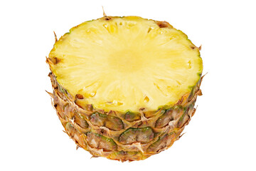 Pineapple with slices isolated on white background. Exotic fruit.