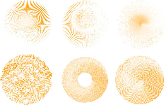 Grunge lines in Circle Form . Spiral Vector Illustration .Textured round Logo . Design element . Abstract Geometric circular shapes .Rotating grunge radial line. Concentric circles