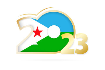 Year 2023 with Djibouti Flag pattern.