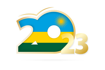 Year 2023 with Rwanda Flag pattern.