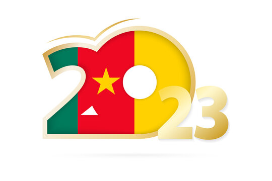 Year 2023 With Cameroon Flag Pattern.