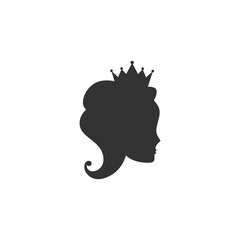 Beautiful princess with crown. Women s elegant silhouette with beautifull hairstyle. © Ne Mariya