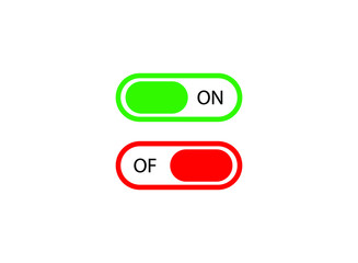 Flat icon On and Off Toggle switch button vector format.
