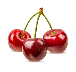 Cherry isolated on white background with clipping path