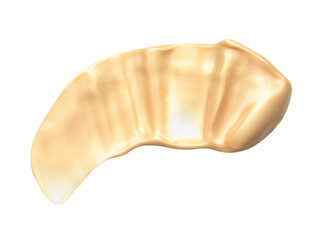 Beige cosmetic body lotion sample isolated on white background