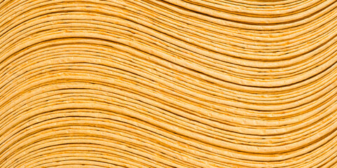 layered yellow tissue paper, wave curve, wipe clean pattern texture background