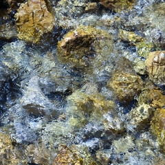 Close up shot of mountain river water