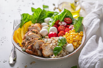 Diet Caesar salad in the fit version with groats.