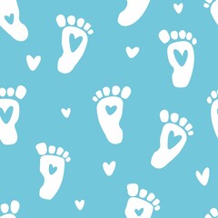 A pattern with footprints drawn by hand