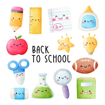 Naklejka Draw funny element education for back to school concept