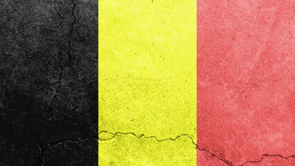 Belgium flag. Belgium flag on cracked concrete wall