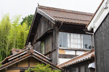 日本の岡山県の吹屋のとても美しい町の風景