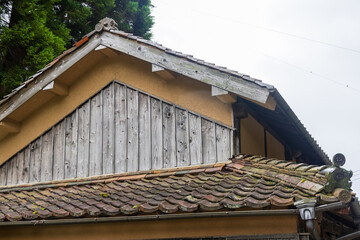 日本の岡山県の吹屋のとても美しい町の風景