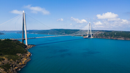 Yavuz Sultan Selim Bridge aerial shot
