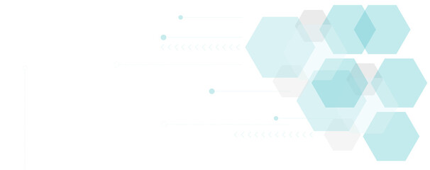 Geometric abstract background with blue and white hexagons. Structure molecule and communication. Science, technology and medical concept. Vector illustration