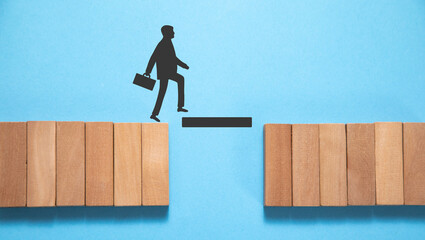  Bridge line for a businessman to walk across. Solving problems