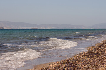 Sand beach in Kos Island, Greece, Aegean Sea