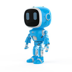 cute and small artificial intelligence assistant robot with cartoon character