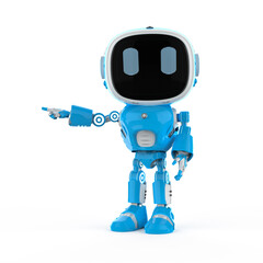 cute and small artificial intelligence assistant robot finger point