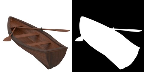 3D rendering illustration of a rowing boat © Francesco Milanese