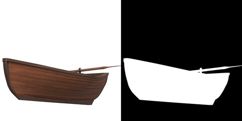 3D rendering illustration of a rowing boat © Francesco Milanese