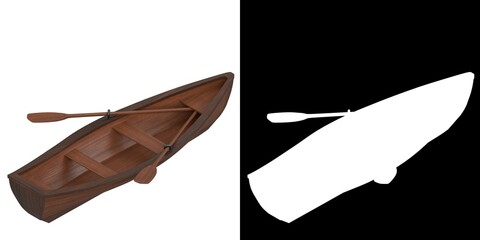 3D rendering illustration of a rowing boat © Francesco Milanese