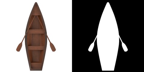 3D rendering illustration of a rowing boat © Francesco Milanese