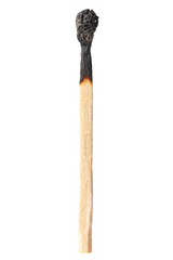 Burnt matches isolated on white. Box of matches. Different stages of match burning Burnt matches. 