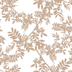 Leaves Seamless Pattern on White Background