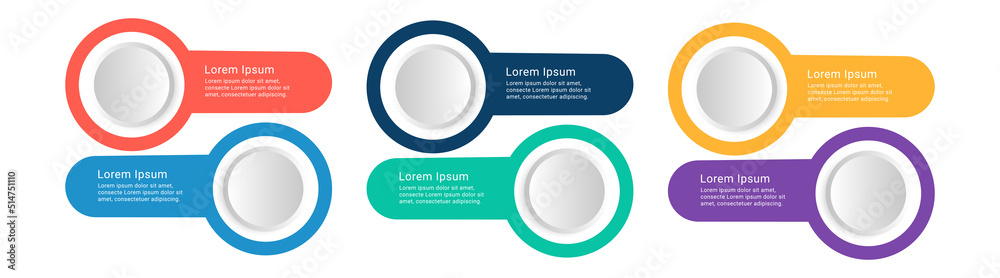 Leinwandbilder steps business data visualization timeline process infographic template design with icons