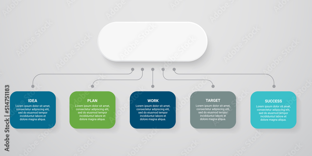Fototapete Steps business data visualization timeline process infographic template design with icons