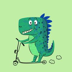 Funny dinosaurs happy icon, character, mascot ,cartoon animal vector illustration.