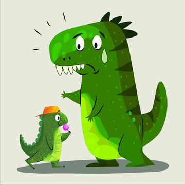 Funny dinosaurs happy icon, character, mascot ,cartoon animal vector illustration.