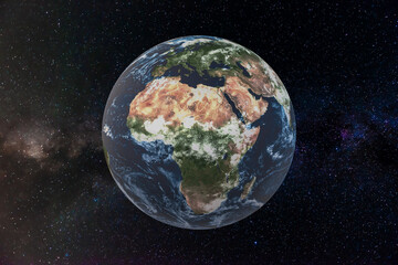 3D illustration of the earth in space