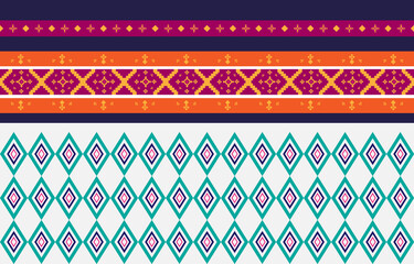 Abstract geometric and tribal patterns, usage design local fabric patterns, Design inspired by indigenous tribes. geometric Vector illustration