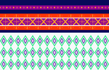 Abstract geometric and tribal patterns, usage design local fabric patterns, Design inspired by indigenous tribes. geometric Vector illustration